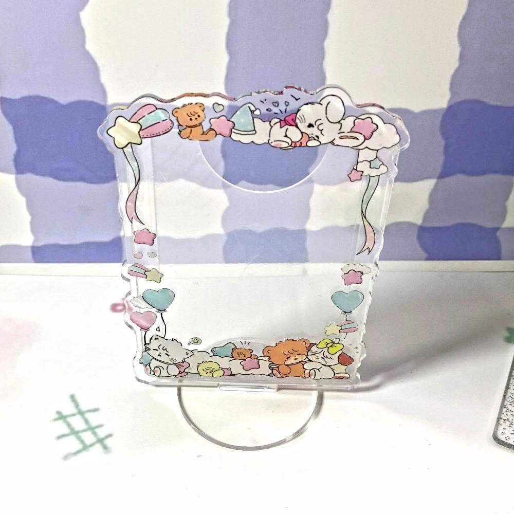 Акриловый держатель для фотокарточек, мультяшный стоячий орнамент, милая фоторамка