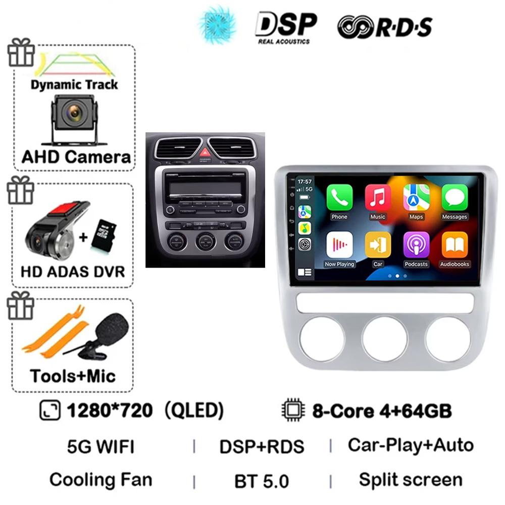 Android 14 для volkswagen vw scirocco eos 2009-2014 автомагнитола carplay Мультимедиа автоматическое головное устройство GPS-навигация стерео