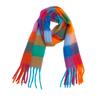 Autumn and Winter New Thickened Shawl Imitation Mohair Coarse Whiskers Colorful Plaid Scarf
