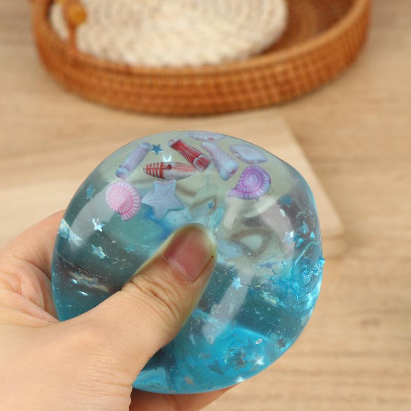 4.5/5.5Cm Ocean Style Embedded Shell Slow Rising Toy Mochi Stress Relief Square Ball Cute Fidget Toy For Adults Kids