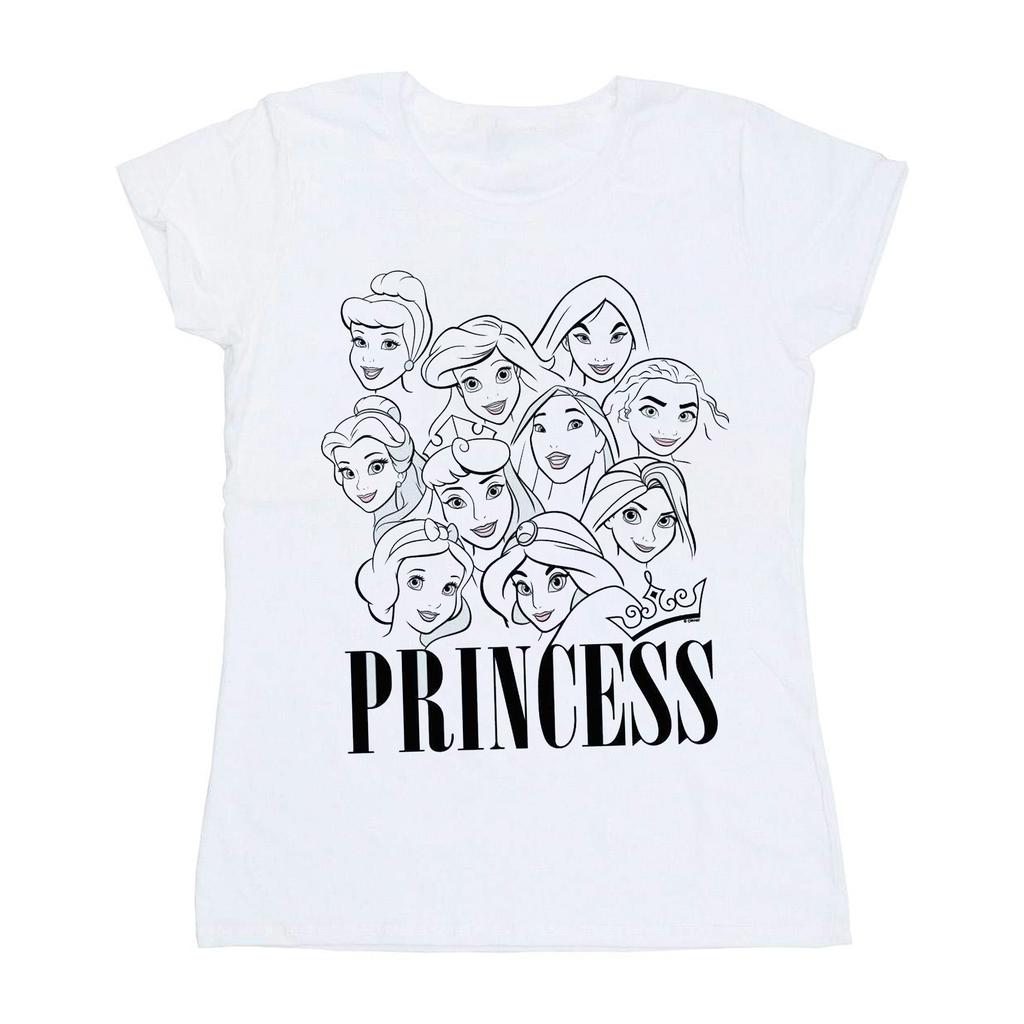 Disney Womens/Ladies Princess Multi Faces Cotton T-Shirt