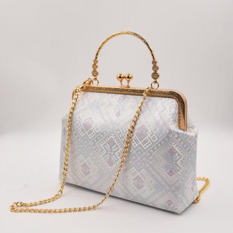 Vintage Elegant Handbag for Women, Small Frame Purse with Chain Strap for Events