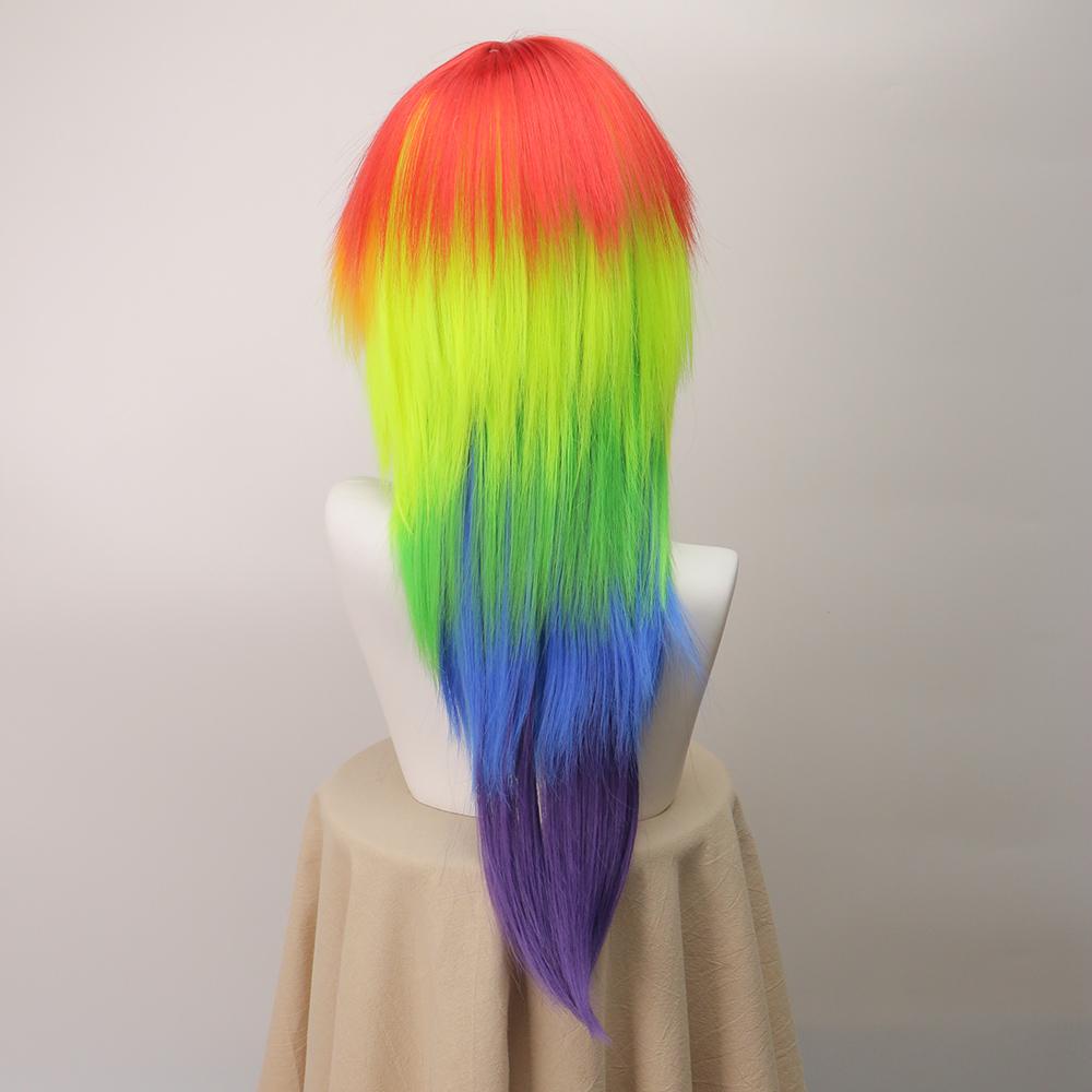 Synthetic Hair Women's Cosplay My Little Pony Rainbow Dash Multi Color Heat Resistant Party Wig