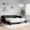 VidaXL Daybed with Trundle Bed Black 90x200 Cm Fabric 3196818