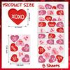 8 Sheets Valentines Day Heart Window Clings Red Pink Love Heart Window Stickers Double-Sided Conversation Hearts Windows Decals for Valentines