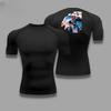 Bleach Men Short Sleeve Compression T-Shirt Breathable Quick-Drying Elasticity Spider Print Running Cycling Gym Workouts Shirts