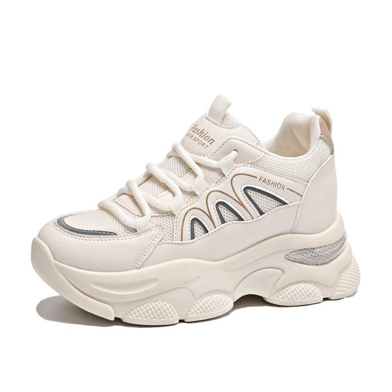 Ins корейская версия платформы папины кроссовки 2025 осень новинка уличная съемка студенческие беговые спортивные туфли увеличивающие рост повседневные туфли