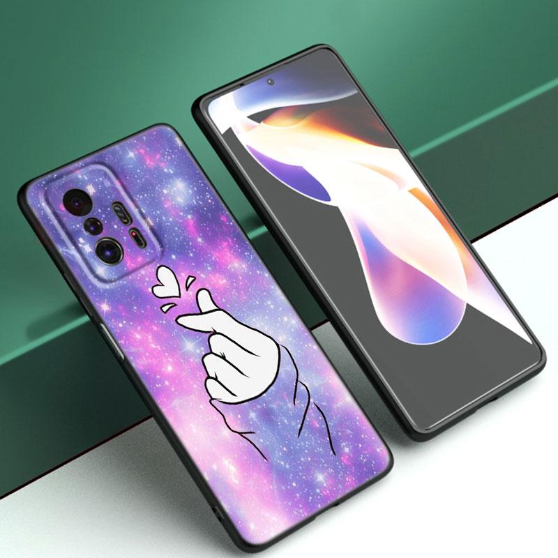 Чехол для телефона Kpop Love On The Finger для Xiaomi Mi A2 8 9 SE Note 10 10T 11 12 Lite 9T 11T 12S 12T Pro A3 6X 12X, черный чехол из ТПУ