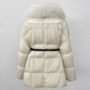 OFTBUY Зимняя куртка женская Натуральный мех енота воротник пояс Толстый теплый утиный пух пальто Съемная верхняя одежда Уличная одежда Повседневная