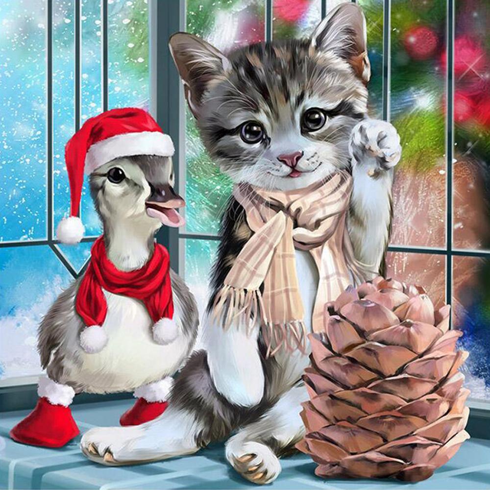 Плюшевый мишка Diy 5D Рождественская алмазная живопись животное Снеговик и старик Алмазная вышивка крестиком мозаичное украшение подарок