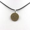Stones and Minerals. Necklace Coin Germany 5 Reichspfennig. Black Cord.