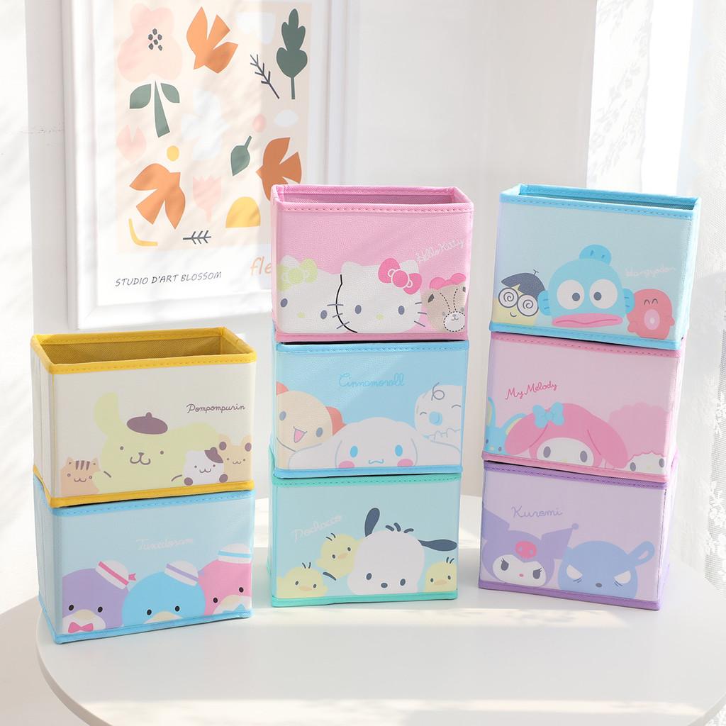Hello Kitty Kuromi Cinnamoroll My Melody Узор Складной Настольный Органайзер для Хранения Косметики и Офисных Принадлежностей