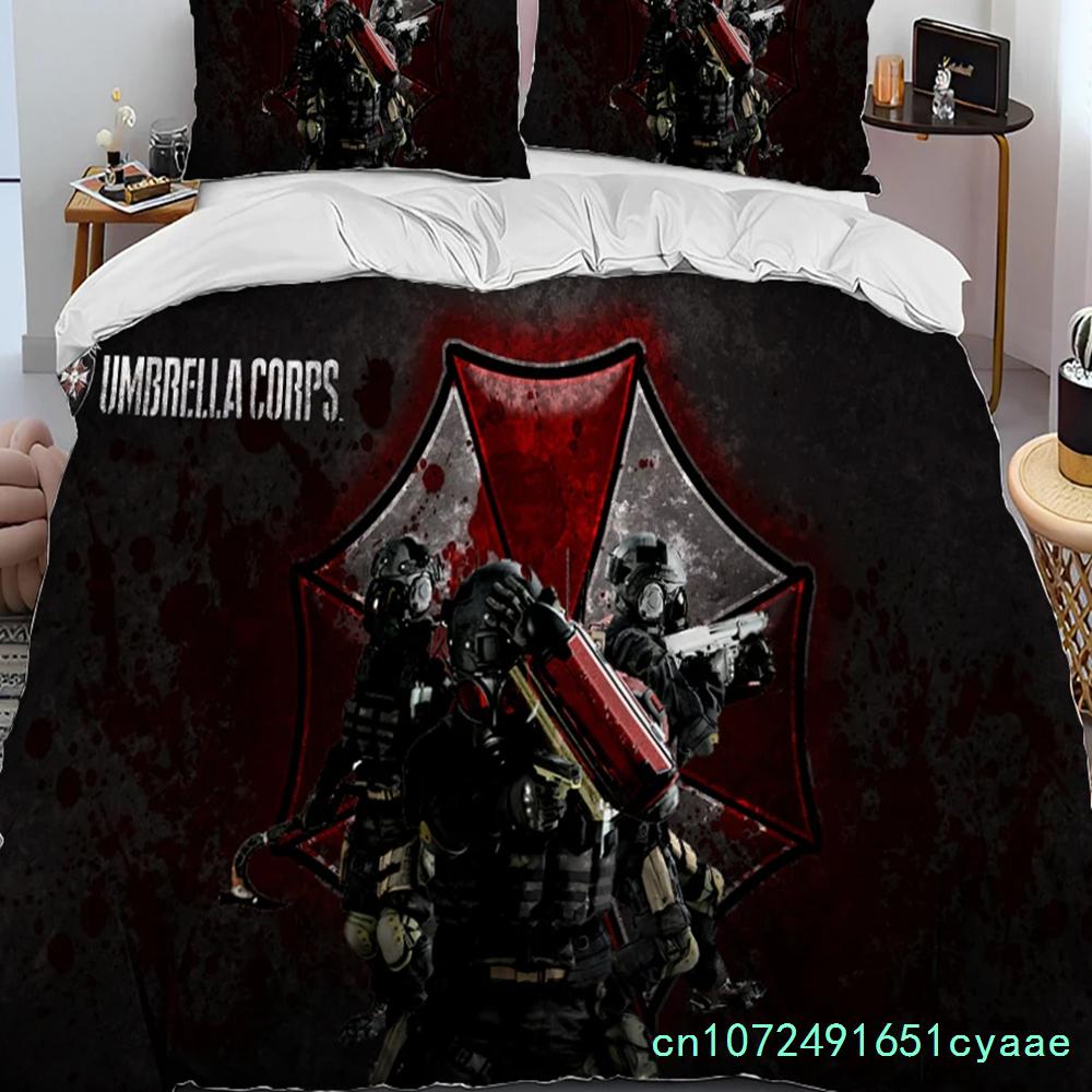 3D R-Resident Evil Games Gamer Comforter Постельное белье, пододеяльник, наволочка, размер king-size, комплект постельного белья для мальчиков