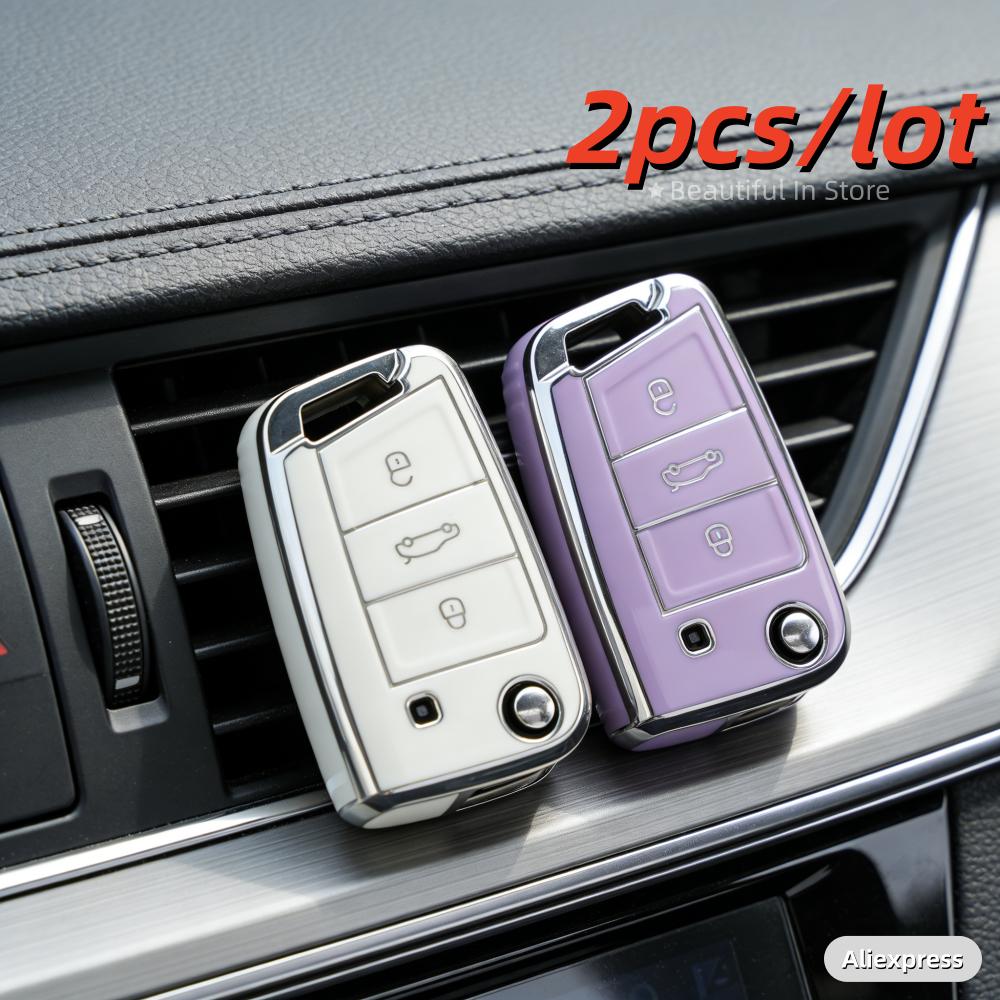 2 шт./лот Чехол для брелока для Skoda Octavia Kodiaq Karoq для Seat Ateca Для VW Volkswagen Golf 7 MK7 Tiguan MK2 SEAT Ateca Leon FR