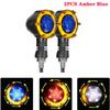 Motorcycle LED Turn Signal Lamp Sequential Flowing Flash Indicator Lights 12V 10mm Retro Dual-color Rotate LED Turn Signal Light
