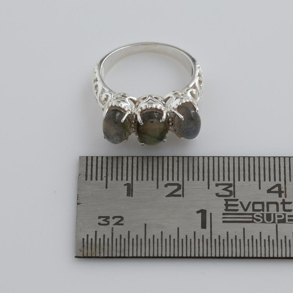 Кольцо женское с лабрадоритом, чистое 100% серебро 925 пробы, ювелирное изделие ручной работы, серебряное кольцо, Ar8921