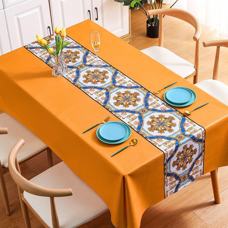 Ethnic Style Tablecloth Waterproof Oil-proof Anti-scalding Disposable High-end Tablecloth Ins Style Coffee Table Cloth Conference Tablecloth Table Mat