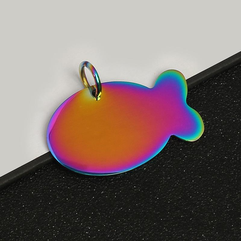 Для оптовой продажи металлическая бижутерия, бирка для питомца (рыба-сом), кулон, карта от потери, лазерная гравировка, собачья бирка из нержавеющей стали