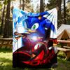 1 шт. Плед Sonic Adventure 2 для активного отдыха на природе, легкий, фланелевый, мягкий и теплый, подходит для всех сезонов: для дивана, отдыха на природе, кемпинга, гостиной, офиса.