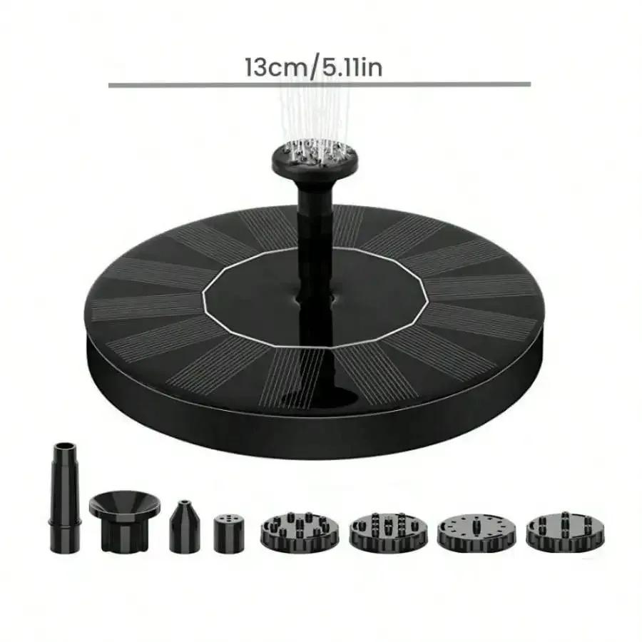 Солнечный фонтан для воды - Миниатюрный, на солнечной батарее, Фонтан-водопад для бассейна/пруда, Садовое украшение для улицы и Принадлежности для птичьей поилки