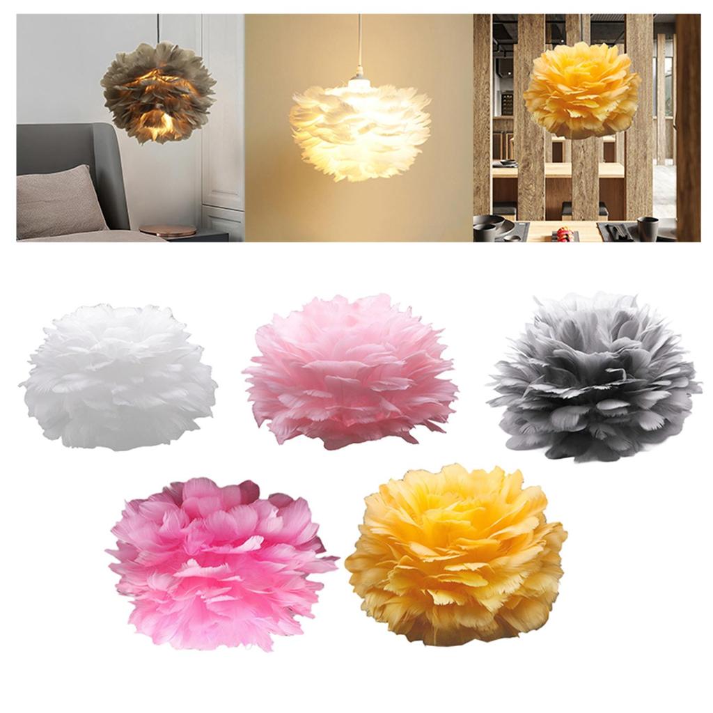 Искусственный перьевой абажур, украшение лампы, подвесной абажур, потолочный светильник, абажур для лампы E27, подвесной потолочный светильник, свадьба