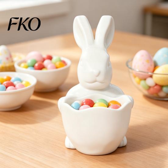 Детская поделка Раскрашиваемая миска 3D-печатный Пасхальный кролик Конфетница, Милый кролик Держит фигурку, Белый Настольный декор для детей, Белый Настольный декор для детей, Белый Настольный декор для детей, Белый Настольный декор для детей