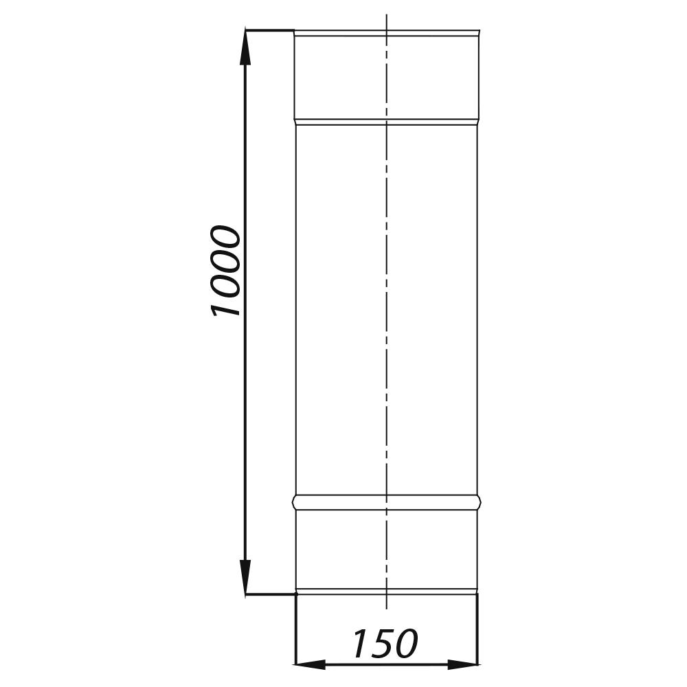 ADAM EW Single Wall Chimney Pipe Fi 150 1m