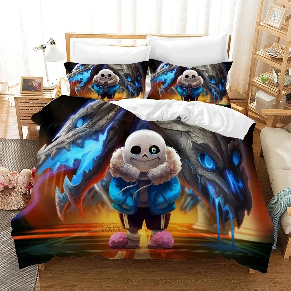 3D Печатный комплект постельного белья Undertale Frisk Sans Papyrus Размер Twin Queen Пододеяльник Наволочка для Детей Взрослых