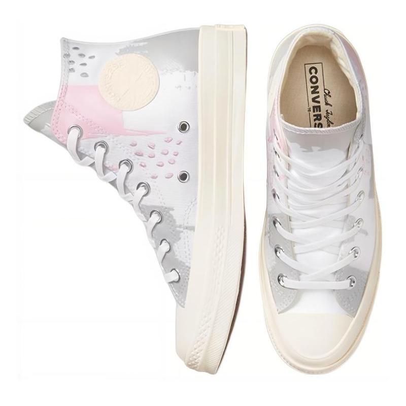 Converse Chuck Taylor All Star 1970-е Стильные и Универсальные Эспадрильи на Высокой Платформе Женские Белые Серые Розовые