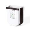 Folding Trash Can Kitchen Cabinet Door Hanging Waste Bin Wall Mounted Trashcan Space Saving Garbage Box for Bathroom Toilet Waste Storage(Size S/L)