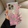 Square Back Tube Protection Clear Case For iPhone 13 15 Plus 11 12 14 Pro Max 16 ProMax Anti-Oxygen,Multiple Pink Butterflies Pattern Casing