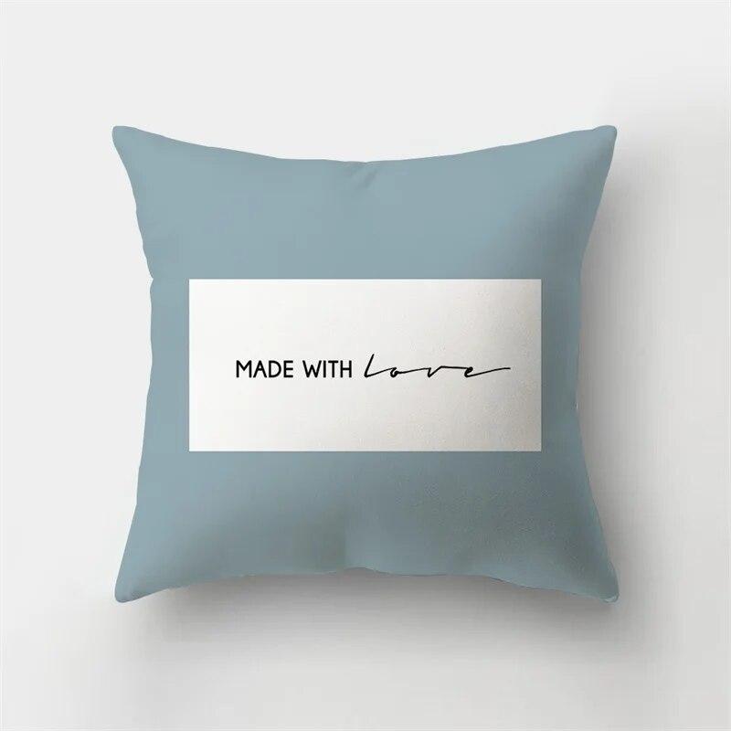 45x45cm Sea Blue Alphabet Pillowcase Pineapple Leaf Plant  Sofa Office Seat Car Cushion Cover Home Decor