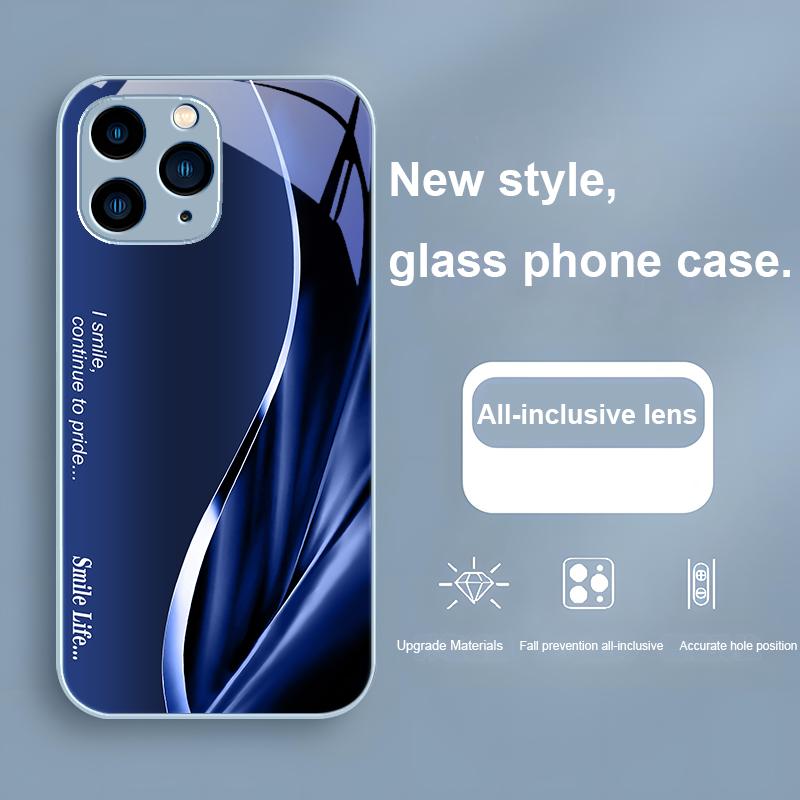 SMILE Bean Зеленый Кофе Фиолетовый для Iphone 15 14 13 12 11 Pro Max X XS XR 7 8 Plus 2020 2022 SE Закаленное стекло чехол для телефона