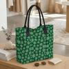  Christmas Green Plaid Snowflake Tote Bag Casual Large Capacity Shoulder Handbag for Daily Use