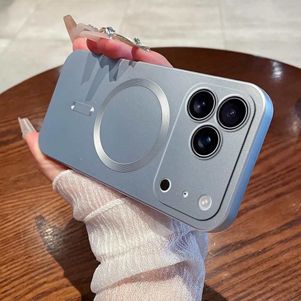 Металлический чехол для телефона Desert Gold с магнитной зарядкой для iPhone 17 16 15 14 13 12 11 Pro Max Air, мягкий чехол magsafe с мелкими отверстиями