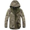 Men's Softshell Waterproof Camouflage Jacket Windproof Fleece Tactical Jacket Warm Army Military Uniform Coat Outdoor Hooded Camo Hunting Clothes