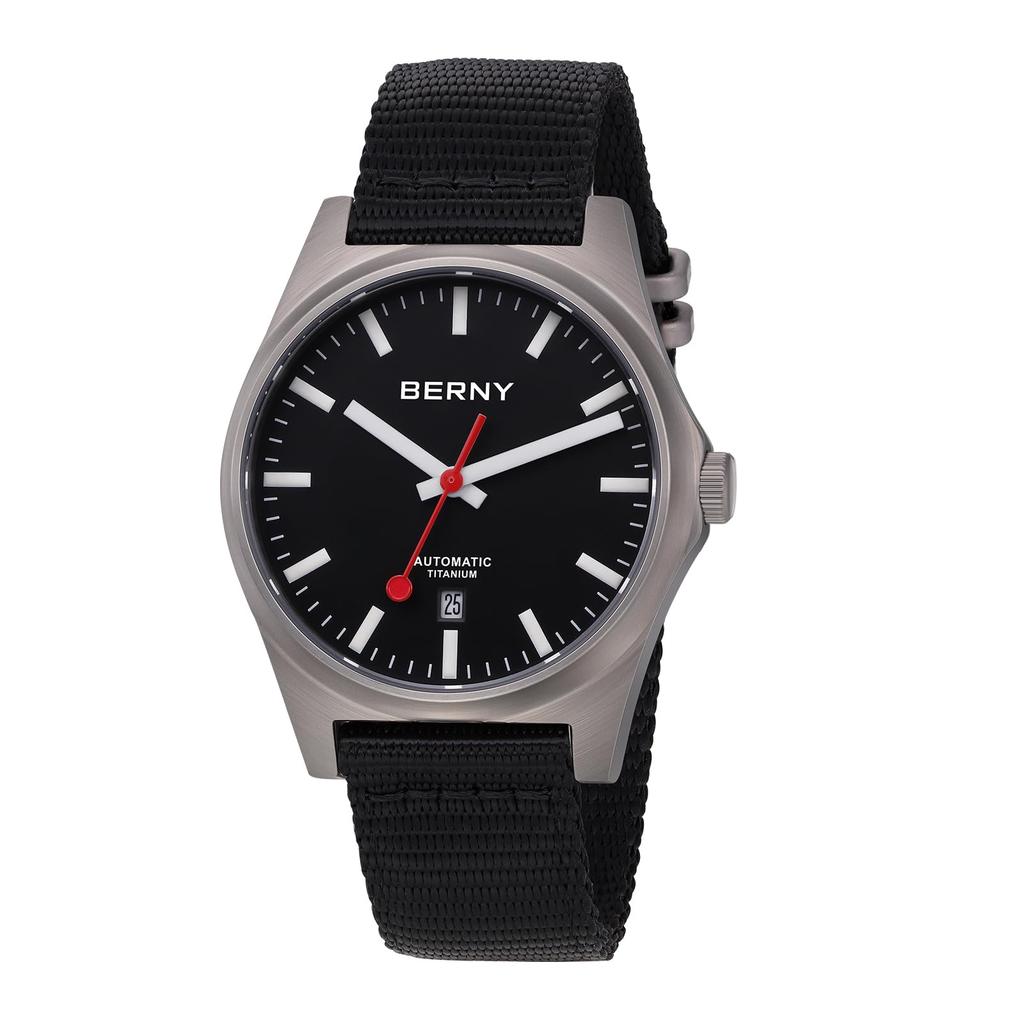 Часы BERNY Titanium, механические, автоматические, железнодорожные, водонепроницаемые, с календарем, дополненной реальностью, сапфировое стекло