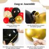 121Pcs Red Black Gold Balloons Garland Arch Kit with Starburst Foil Balloons for Wedding Anniversary Birthday Party Decorations
