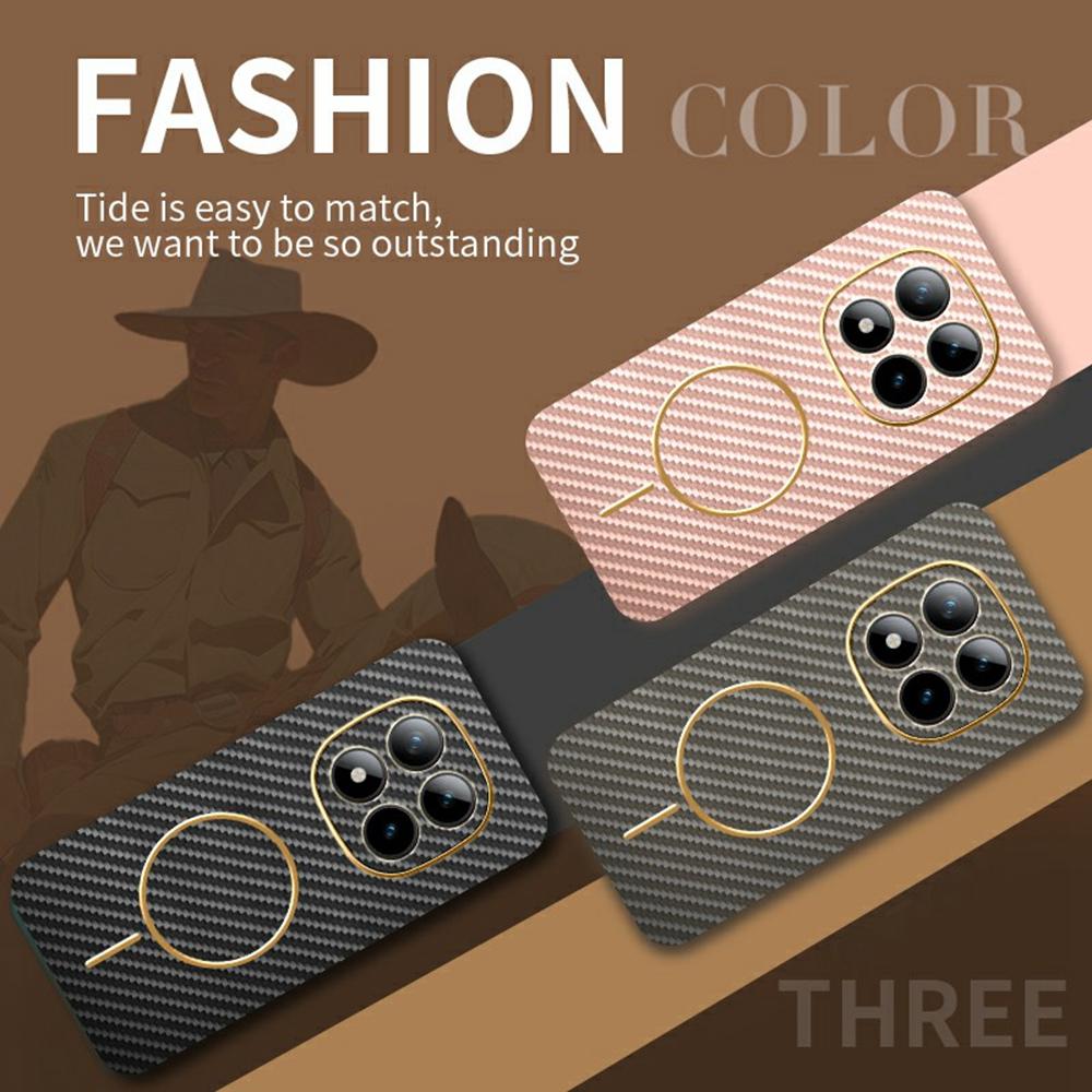 For Xiaomi Redmi Note 15 Pro+ 5G Phone Case Carbon Fiber Textured Electroplated TPU Back Cover