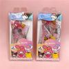 Набор линеек из 4 предметов Sanrio, милый аниме-мультяшный узор, треугольный транспортир, линейка для обучения студентов