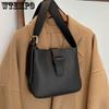 Women's Handbag Senior Texture Small Bag Retro Single Shoulder Crossbody Bag Versatile Solid Color Armpit Bag