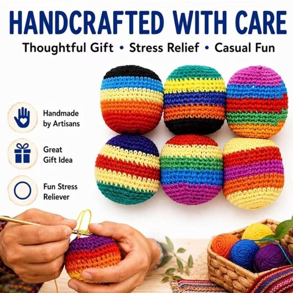 6/12/24Pcs Colorful Footbag Sacks Funny Kids Outdoor Toy Random Color Soft Juggling Balls Beginner
