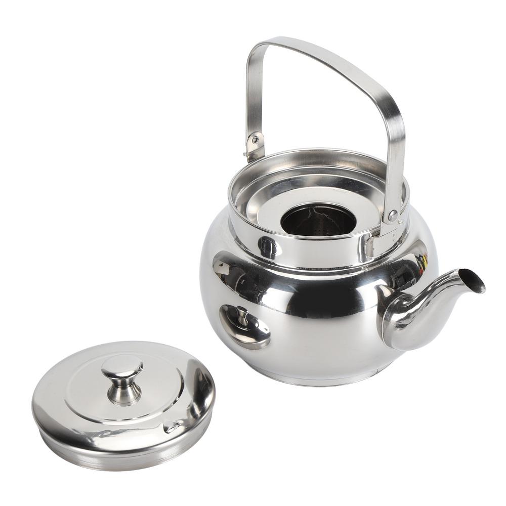 1L Capacity Stainless Steel Teapot Removable Filter Serving Tea Pot Restaurant Use