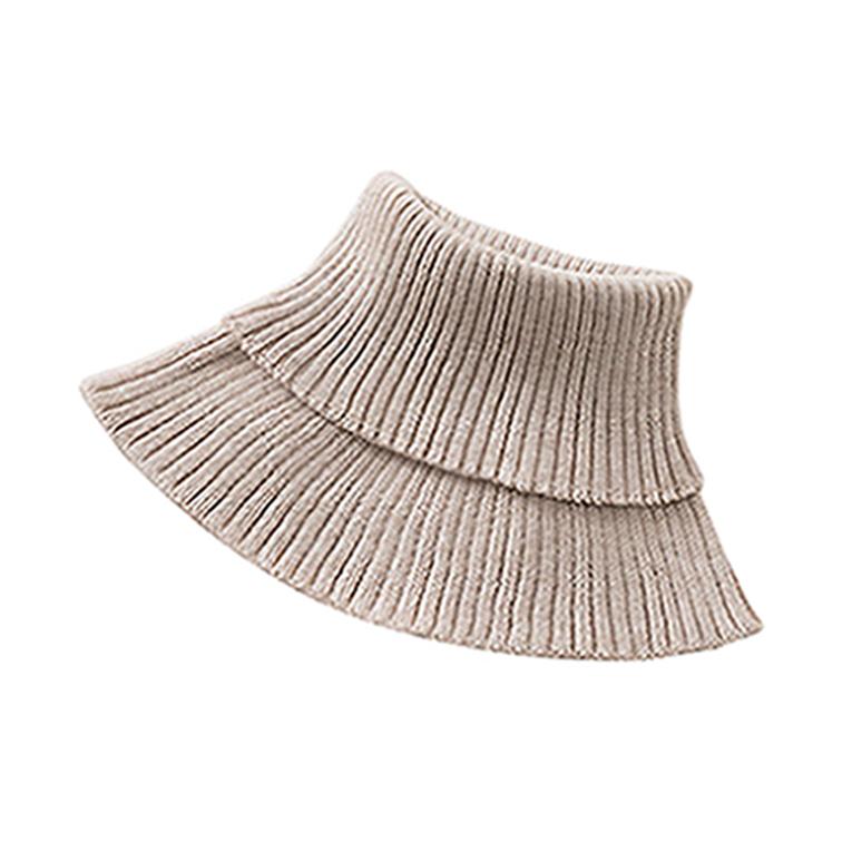 Autumn and Winter Women's All-match Warm Set Head Scarf Cervical Spine Scarf Stretch Knitted Wool High Neck Collar