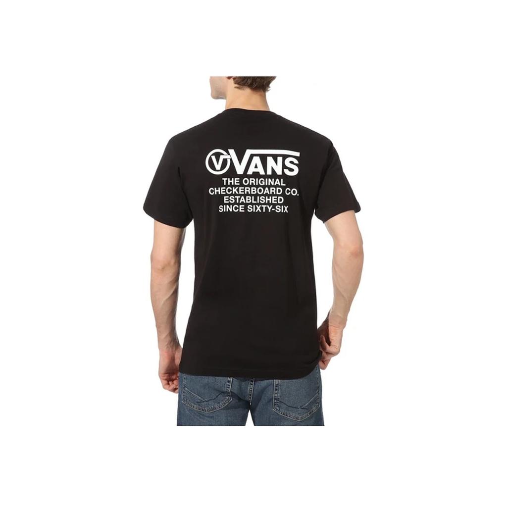 Vans Letter Print Sports Short Sleeve T-Shirt Men Tops Black VN0A49PVBLK