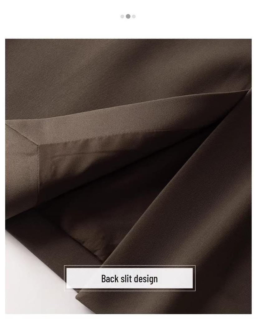 Женская юбка миди с завышенной талией, облегающая, с разрезом - Весна/Осень