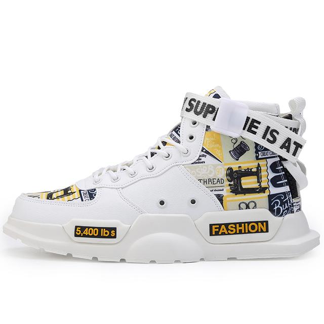 Men's Sports Shoes Brand Men Shoes High-tops Casual Sneakers Trendy Boys Red Basketball Sports Tennis Shoes Outdoor Platform Breathable Sneakers