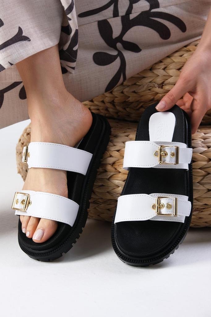 Rafaela белые женские летние повседневные тапочки на плоской подошве