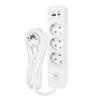 SELDUR G3TH12B Power Strip, 3 Type F Sockets + Switch, USB A+C Fast Charge 20W, White, 1.5m Cable