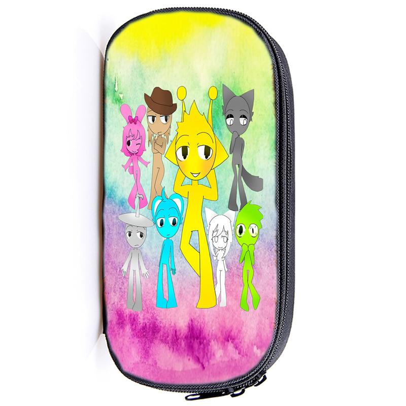 Сумка для хранения ручек Sprunki Incredibox Пенал для детей Многофункциональные косметические принадлежности для учебы Простые канцелярские принадлежности для мальчиков и девочек